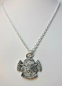 ENGEL Joy + HALSKETTE SILBER SCHUTZENGEL ANHÄNGER KETTE ELFE GLÜCKSBRINGER KIND - Picture 1 of 8