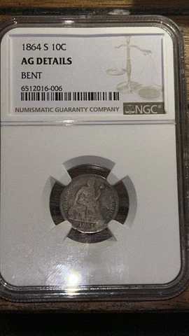 1864-S Seated Liberty Dime - AG Details Cover