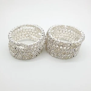 Lote de 12 pulseras a granel al por mayor de trabajo joyería fiesta bolsa rellenos plata cristal - Imagen 1 de 10