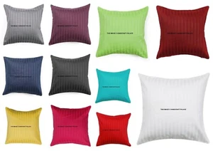 5 PC Satin Plain Solid Pillow Case Bed Sofa Waist Cushion Cover Throw Home Decor - Picture 1 of 11