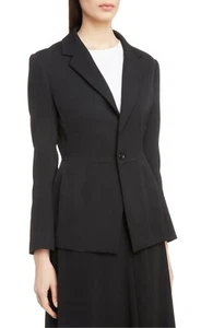 Y’s by YOHJI YAMAMOTO Black Wool Twill Fitted Blazer Coat Jacket 1 = 0/2 = XS/S - Picture 1 of 9