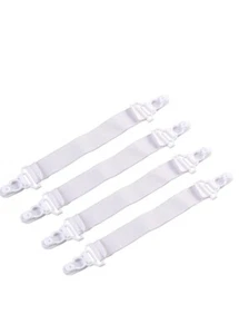 4PCS Garter Style Elastic Bed Sheet Grippers Garter Fastener Straps with - Picture 1 of 12