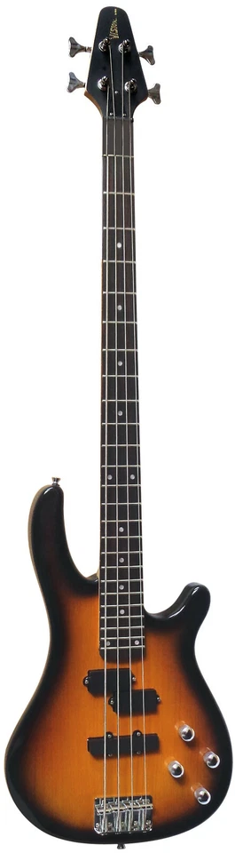 E-BASS JB10 SUNBURST HOLZ MASERUNG -  LONG SCALE - ELEKTROBASS - MASSIVKÖRPER - Bild 1 von 1