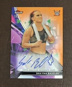 2021 TOPPS FINEST WWE SHAYNA BASZLER ORANGE REFRACTOR ON CARD AUTO /25! NEW!🔥