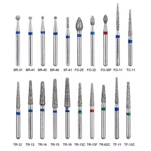 200 pz borse diamantate dentali per manipolo ad alta velocità medio FG 1,6 mm confezioni da 40 - Foto 1 di 11