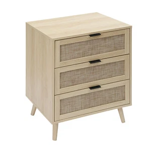 3Drawers Dresser Chest of Dressers Storage Cabinet For Bedroom Hallway Wood Legs - Picture 1 of 11
