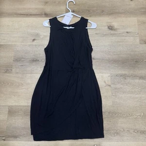 Schwarzes Kleid Damen Größe L ärmellos gerafft seitlich dehnbar ärmellos - Bild 1 von 10