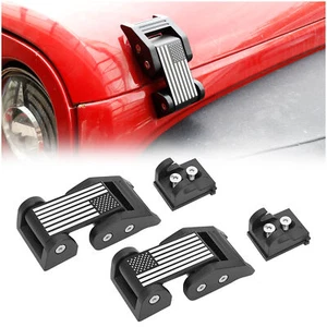 Pair Black Aluminum Hood Locking Latch Catch For Jeep Wrangler JK JKU 2007-2018 - Picture 1 of 7