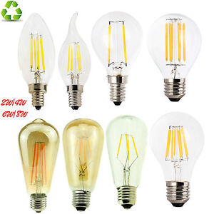 B22 E27 E14 Dimmable 2/4/6/8W LED Bulb Light Edison Retro Vintage Filament Lamps