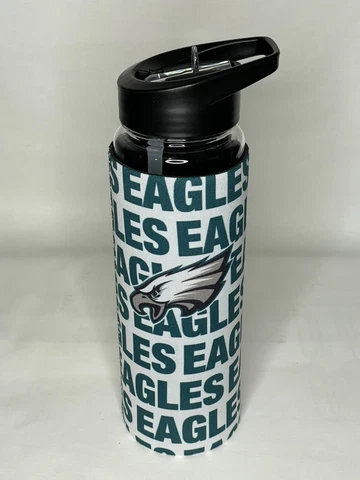 PHILADELPHIA EAGLES NFL 25 OZ. FLIP TOP WATER BOTTLE W/SLEEVE Cover