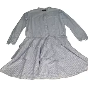 Stella Nova Anthropologie Mini Dress Size 34 XXS 100% Cotton Blue Striped EUC - Picture 1 of 9