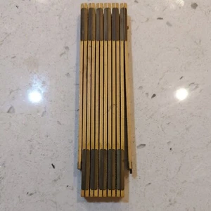 Vtg. 72” LUFKIN RED END X46 Folding Extension Rule Carpenter Ruler Brass Slide - Picture 1 of 4