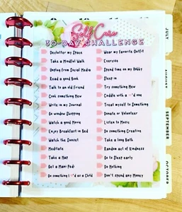 Self Care 30 Thirty Day Challenge Dashboard Insert 4 use with HAPPY Planner - Bild 1 von 3