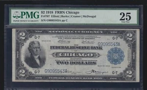 US 1918 $2 FRBN Chicago Note FR 767 PMG 25 VF (-543) - Picture 1 of 2