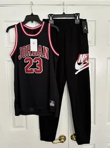 Nike Air Jordan Boy's Jumpman Embroidered Jersey / Jogger BLACK Set XL 18 20 NWT - Picture 1 of 16