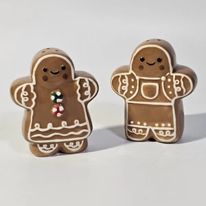 Gingerbread Salt & Pepper Shaker Set St Nicholas Square Tahoe Tidings Christmas - Picture 1 of 9