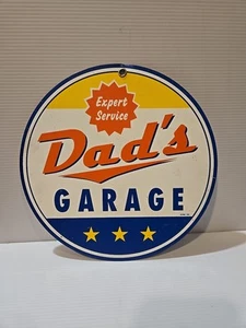Dad's Garage EXPERT SERVICE 9" Metal Sign Man Cave Garage Decor - Picture 1 of 3