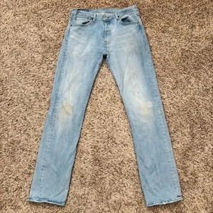 Pantalones de mezclilla para hombre Levi's 501 azul 32x34 (ajuste 32x33) botón recto logotipo mosca - Imagen 1 de 16