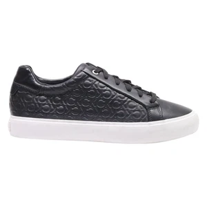 CALVIN KLEIN Sneaker Trainers Black Leather Womens UK 7 - Picture 1 of 6