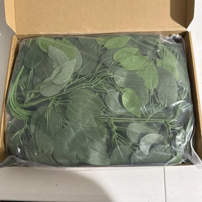 24PCS Artificial Ficus Leaves Branches Faux Ficus Tree Branches Artificial Gr... - Image 1 of 4