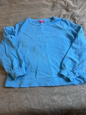 Sudadera Lily Pulitzer Cuello Redondo Manga Encaje Acento Talla L Femenina Coqueta Foto 1 de 4