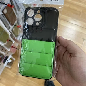 Half N Half Neon Light Green Puffer Bubble Case iPhone 15 Pro Max Cute Case - Bild 1 von 4