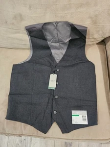 ALFANI Men's Charcoal Panel Suit Vest (L, TDDOVQYZ0100, $100 Retail) - NWT - Picture 1 of 4