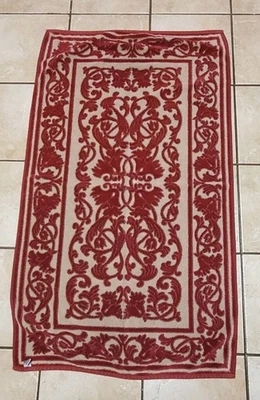 Toalla de playa vintage Terrisol Karsten Brasil Borgoña, baño con desplazamiento 3D dorado 48x27 Foto 1 de 4