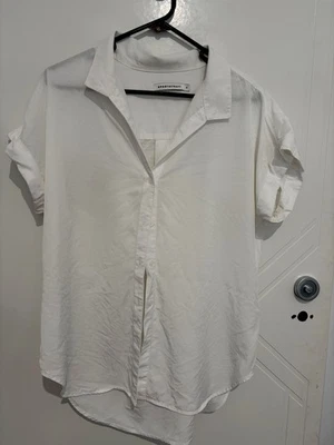 Sportscraft White Button Shirt Sleeve Blouse size 12  - image 1 of 3