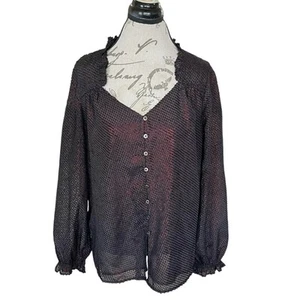 Current Air Damen Bluse Größe L Oberteil Langarm dunkel Academia Gothic Chic - Bild 1 von 13