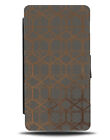Dark Grey and Bronze Coloured Geometric Shapes Flip Wallet Case Coloured F903 