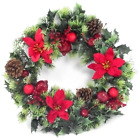 Artificial Christmas Wreath Candle Ring Xmas Decs Memorial Red Door Traditionals