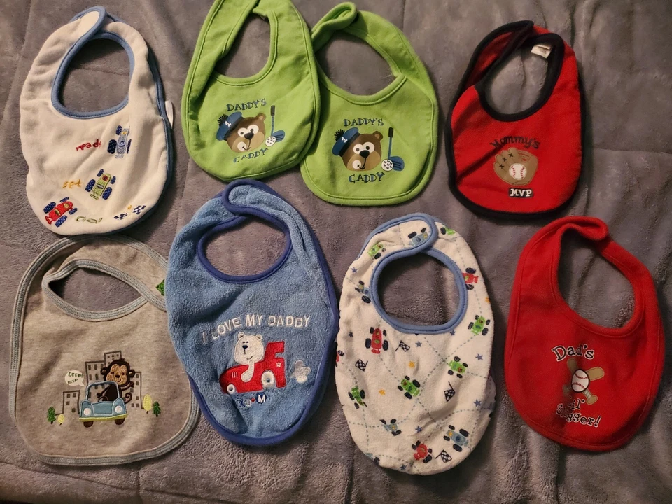 Lote de 8 baberos - 0-3 meses, 3-6 meses Foto 1 de 1