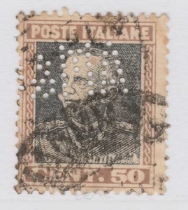 Perfin on Italy Stamp Used A21P52F7222 - Imagen 1 de 1