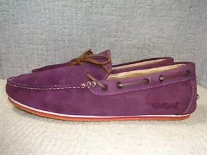 Kickers Men's Size EU 45 US 11 Purple Suede Leather Slip on Loafer Shoes - Picture 1 of 9