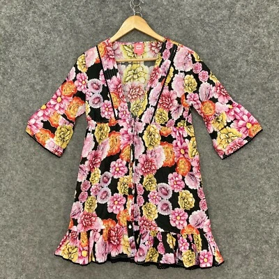 Túnica suelta Bebe Beach para mujer talla 8 multicolor floral viscosa 31434 Foto 1 de 4