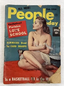 PEOPLE TODAY Pocket Magazine Feb 1959 Cheesecake Gossip Headline Celebrity News - Picture 1 of 11