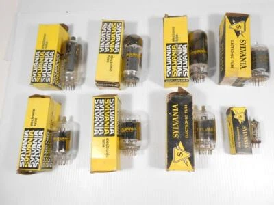 Lote de 8 tubos electrónicos Sylvania vintage. NUEVO, stock antiguo. Foto 1 de 4