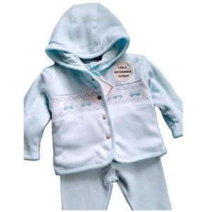 Baby Boy Smocked Outfit Top Jacket Trousers Spanish Cars Starter Set 0 3 6 Month - Picture 1 of 12