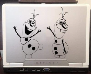 Calcomanía de vinilo sonriente Frozen Olaf 6" negra - Imagen 1 de 1