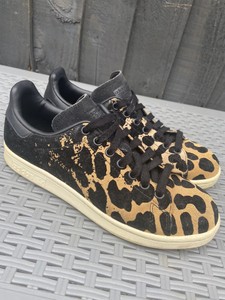 leopard print stan smith trainers