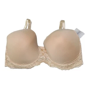 NWT Frederick's of Hollywood Bra 40DD Lightly Lined Wired Nude Lace Sarah Jane - Picture 1 of 9