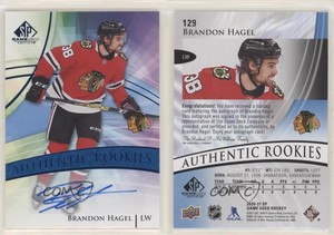 2020 Upper Deck SP Game Used Authentic Rookies Blue Brandon Hagel Rookie Auto RC