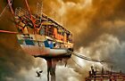 Vlies Fototapete Luft Schiff 6440Ah Boot Fantasie Wolken Steg Xxl Wandbild