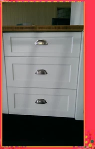 Flat Pack Kitchens Base 3 Drawer Cabinet 500 Matt White Shaker - Picture 1 of 2