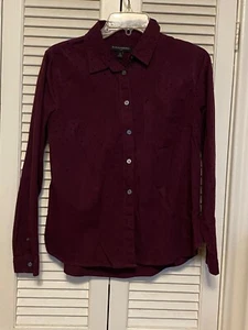 Banana Republic Purple Polka Dot Blouse, Size M, Long Sleeve, Button Down - Picture 1 of 4