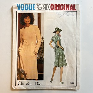 Vintage lata 1970. MODA Paris Christian Dior Wzór do szycia 1188 SUKIENKA Krój/Kompletna