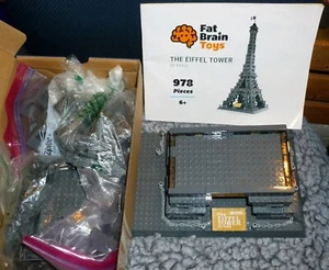 FAT BRAIN TOYS: EIFFEL TOWER, PARIS 978 Bricks & Pieces w Instruct Partly Begun, - Picture 1 of 6