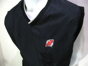 Pullover New Jersey Devils uomo XL nero giacca a vento foderata scollo a v tasca staff - Foto 1 di 9