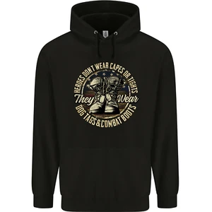 Dog Tags Army Veteran Military Marines Soldier Childrens Kids Hoodie - Picture 1 of 73